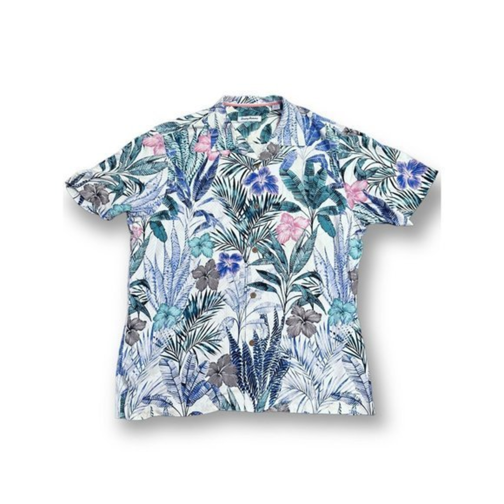 Tommy Bahama Garden‎ Getaway Camp Shirt Size Large